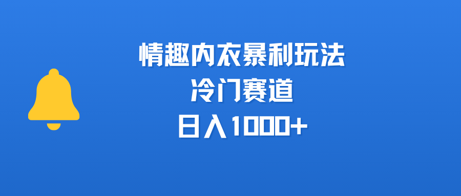情趣内衣暴利玩法，冷门赛道，日入1000+-春生副业网 