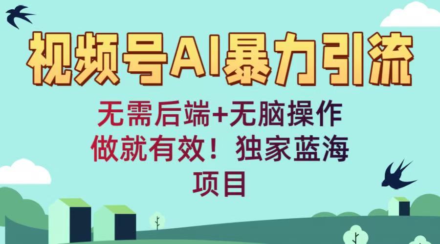 视频号AI暴力引流：无需后端+无脑操作，做就有效！独家蓝海项目-春生副业网 