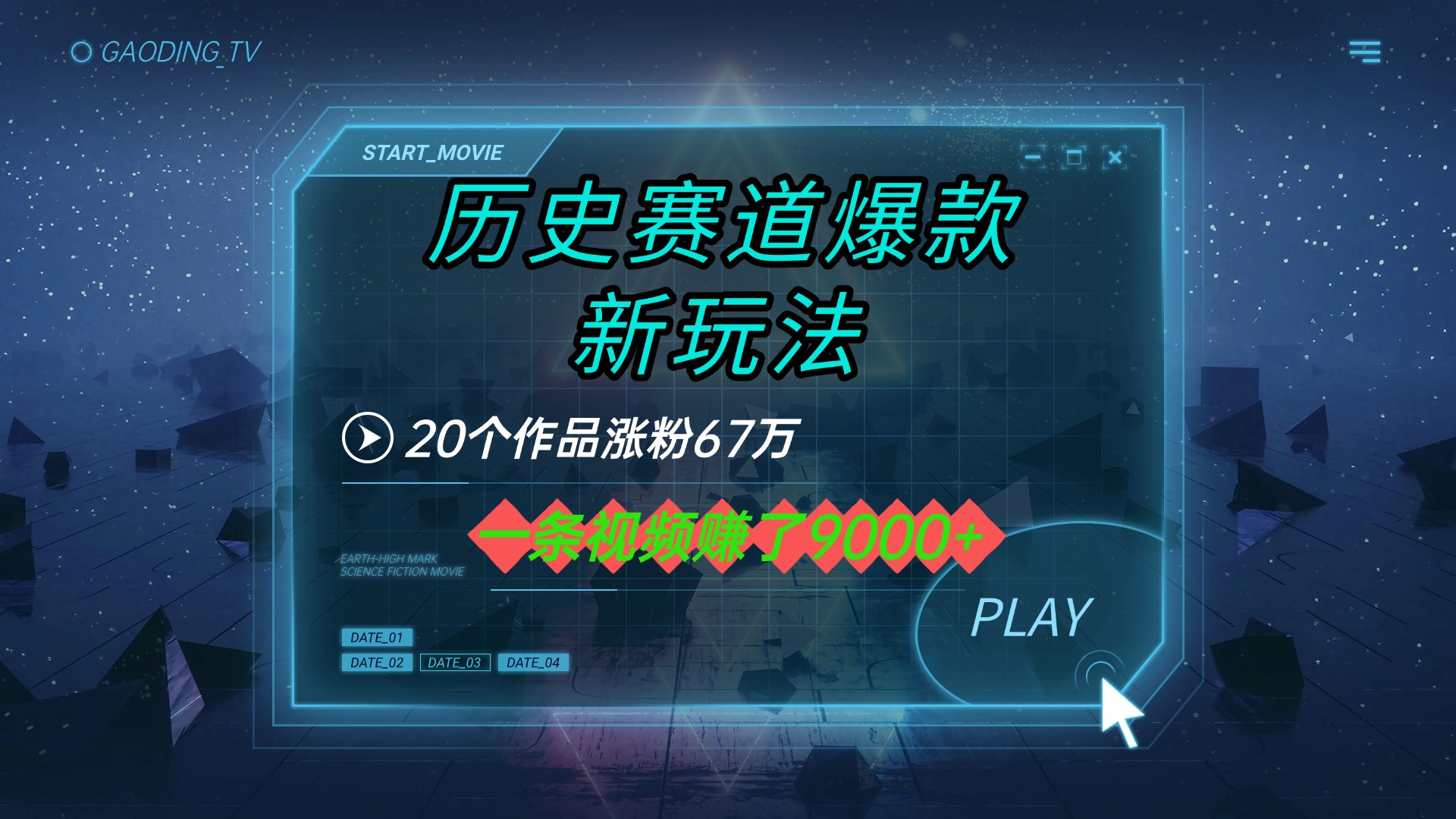 20个作品涨粉67万，一条视频赚了9000+，历史赛道爆款新玩法-春生副业网 
