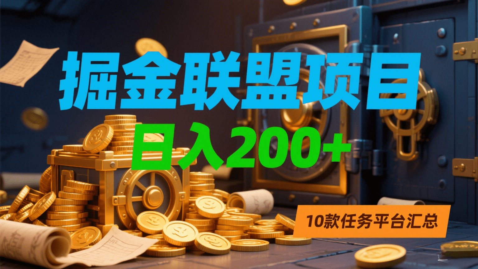 掘金联盟项目，日入200+，10款任务平台汇总-春生副业网 