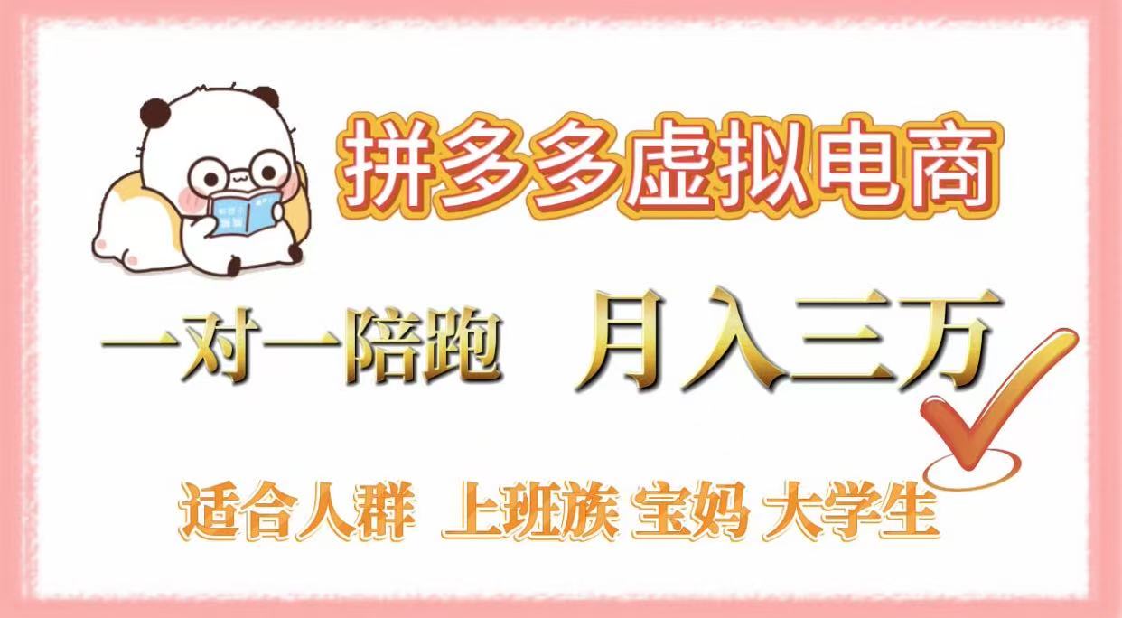 拼多多虚拟电商，一对一陪跑，月入3万，0囤货，轻资产，不发货-春生副业网 