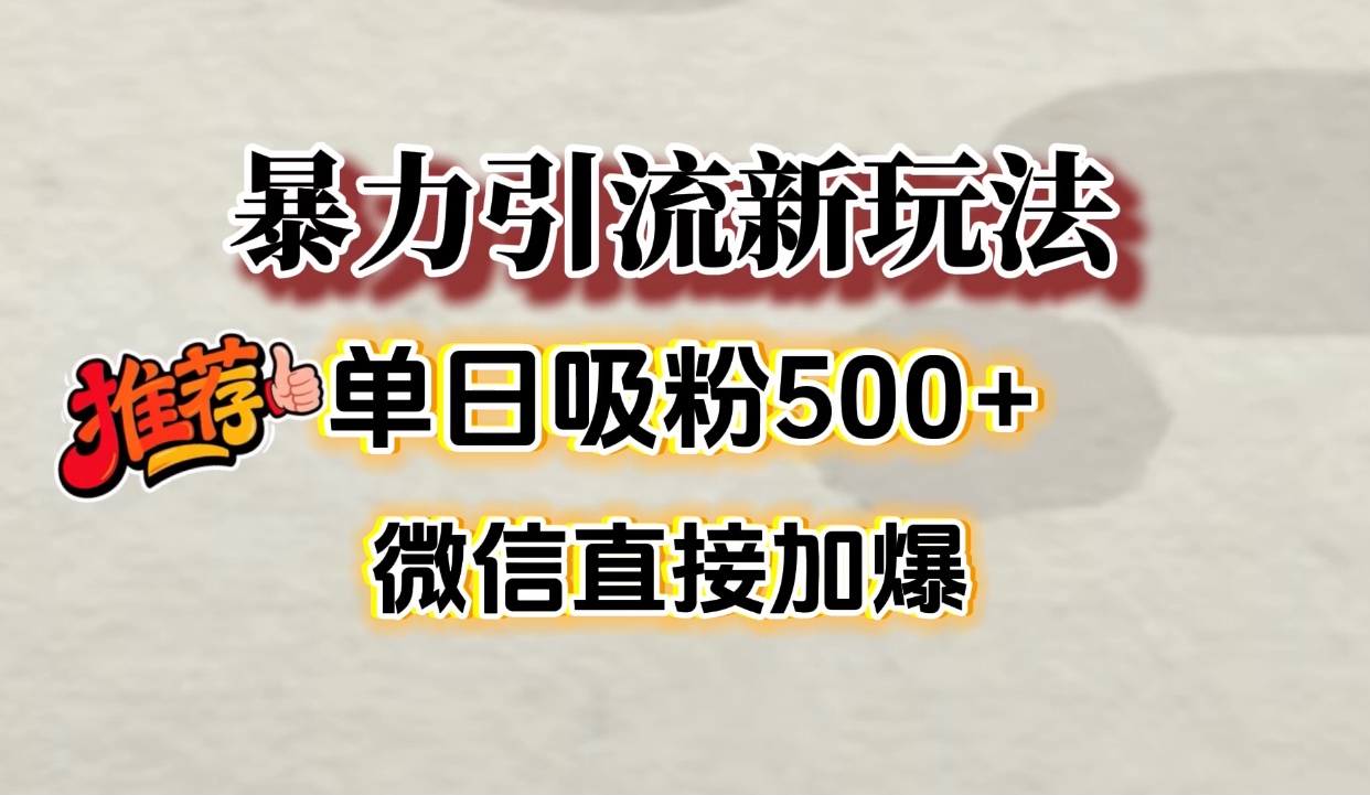 微信加爆的引流超级方法，单日吸粉500➕-春生副业网 