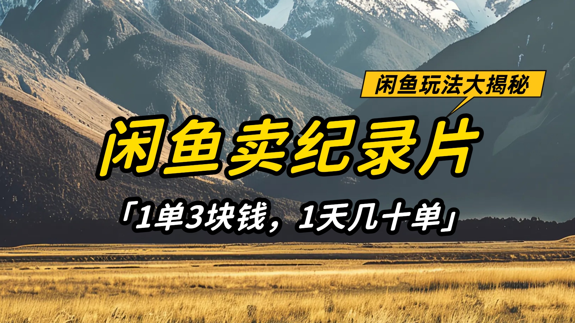 闲鱼卖纪录片1单3块钱，1天几十单，项目稳定有潜力-春生副业网 